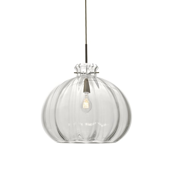 Besa Lighting Pinta 12 Cord Pendant, Clear, Bronze Finish, 1x100W Incandescent 1JT-464588-BR - main